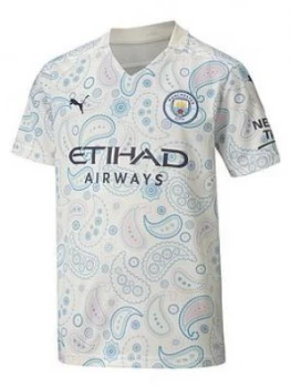 Image of Puma Youth Manchester City Third Short Sleeved Shirt - White