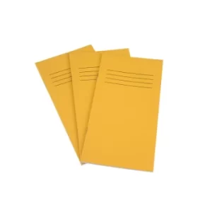 Image of 8x4in Exercise Book Ruled 8mm 32 page Light Yellow Box of 100