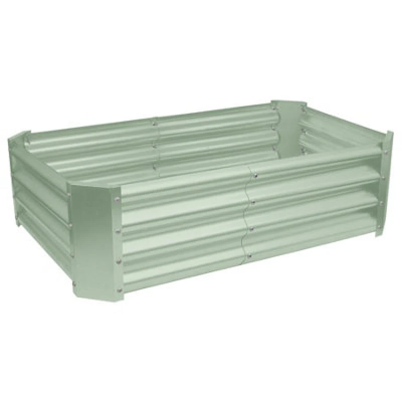 Image of Harbour Housewares Rectangle Galvanised Steel Outdoor Raised Garden Bed Planter Medium - 120Cm X 60Cm - Green