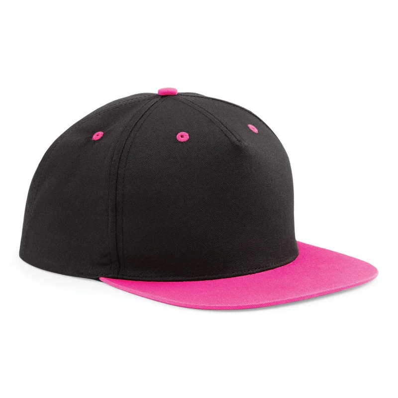 Image of Beechfield Beechfield Men 5 Panel Contrast Snapback Cap in Black One Size Male 5054171879236