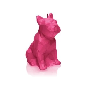 Image of Dark Pink Low Poly Bulldog Candle