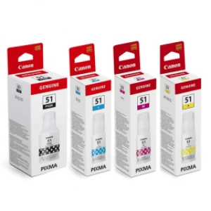 Image of Canon GI-51 Black and Tri Colourss Ink Bottle 4 Pack