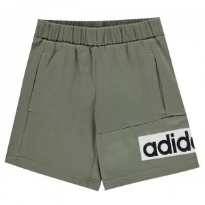 Image of adidas Box Logo Shorts Junior Boys - Khaki/Wht/Blk