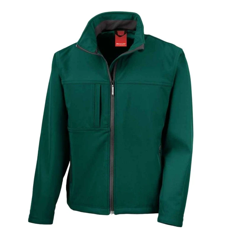 Image of Result Result Men Classic Soft Shell Jacket in Bottle Green Size: Small Bottle Green S Male 5063527372161