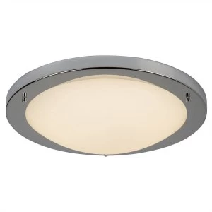 Image of LED Large Round Bathroom Flush Ceiling Light Chrome, White IP44