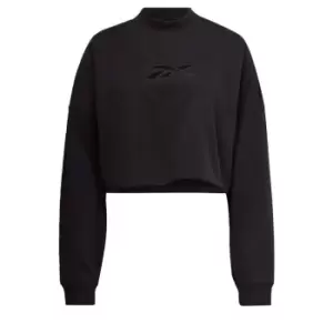 Image of Reebok Studio Vector Knit Crew Sweatshirt Womens - Black