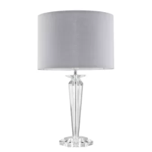 Image of Davenport K9 Crystal Table Lamp with Grey Shade