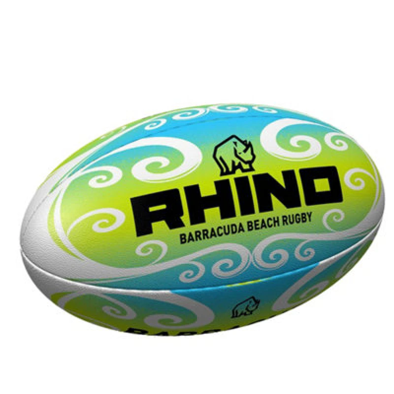 Image of Rhino BarraCuda Beach Rugby Ball Green/blue/white (2)