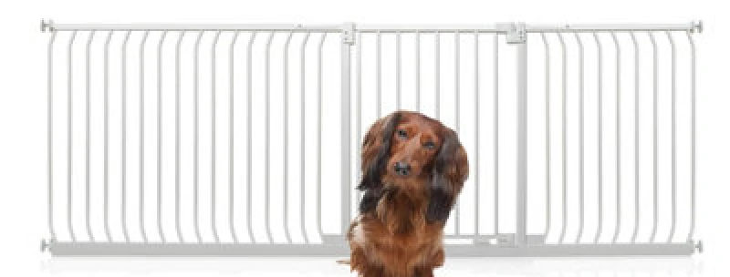 Image of Bettacare Elite Pressure Dog Gate, 234Cm - 243Cm, Matt White, Pressure Fit Pet Gate For Dog And Puppy