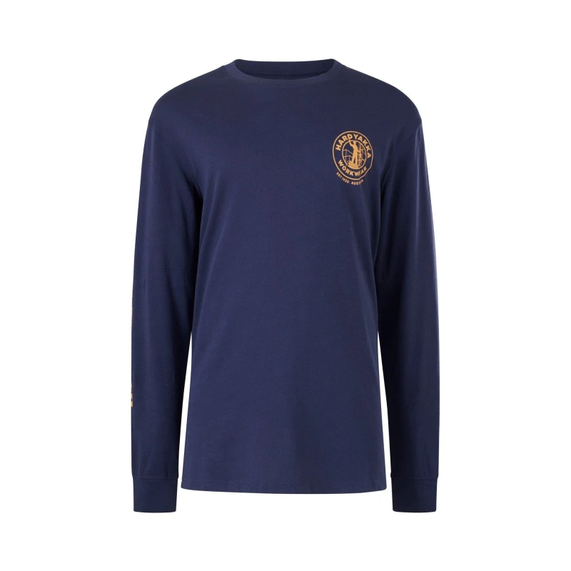 Image of Hard Yakka Heritage Icon Long Sleeve Tee - Blue Blue Sml