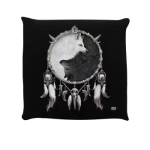 Image of Spiral Wolf Chi I Filled Cushion (One Size) (Black/White)