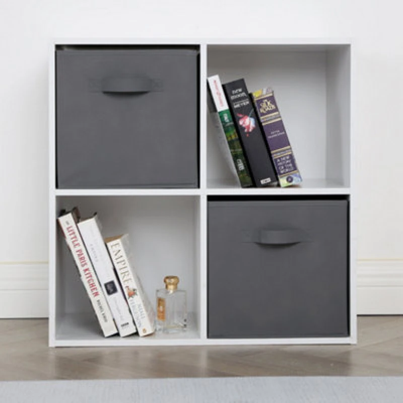 Image of Jane - 2X2 White Bookcase With Baskets