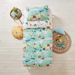 Image of Love Our Earth Kids Duvet Cover Set Blue