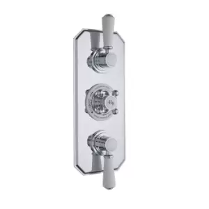 Image of Hudson Reed Triple Concealed Shower Valve With Diverter - Chrome/White