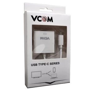 Image of VCOM USB 3.1 Type-C (M) to HDMI (F) White Display Converter Adapter