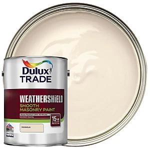 Image of Dulux Trade Weathershield Smooth Masonry Paint - Magnolia 5L