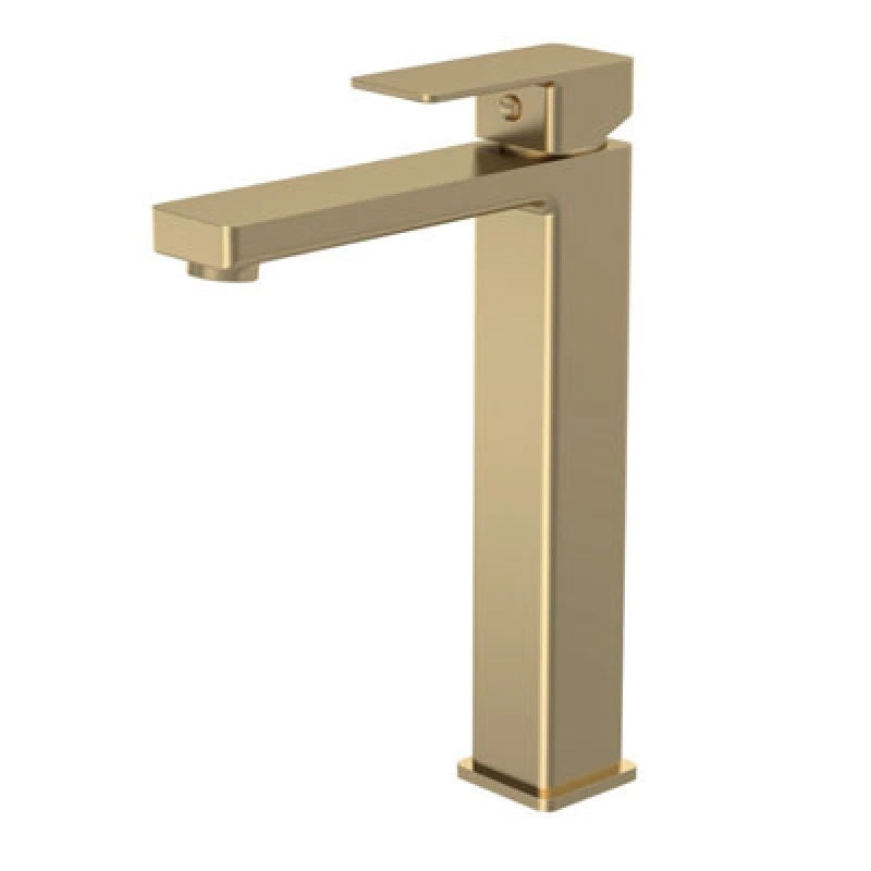 Image of BALTERLEY Square Tall Mono Basin Mixer Tap - Brushed Brass BTC870