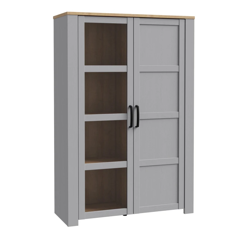 Image of Furniture To Go Bohol Display Cabinet in Light Grey Light Grey Unisex