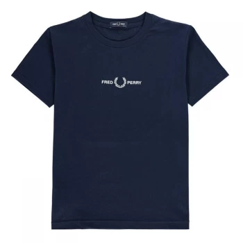 Image of Fred Perry Embroidered Logo T Shirt - Carbon Blue 266