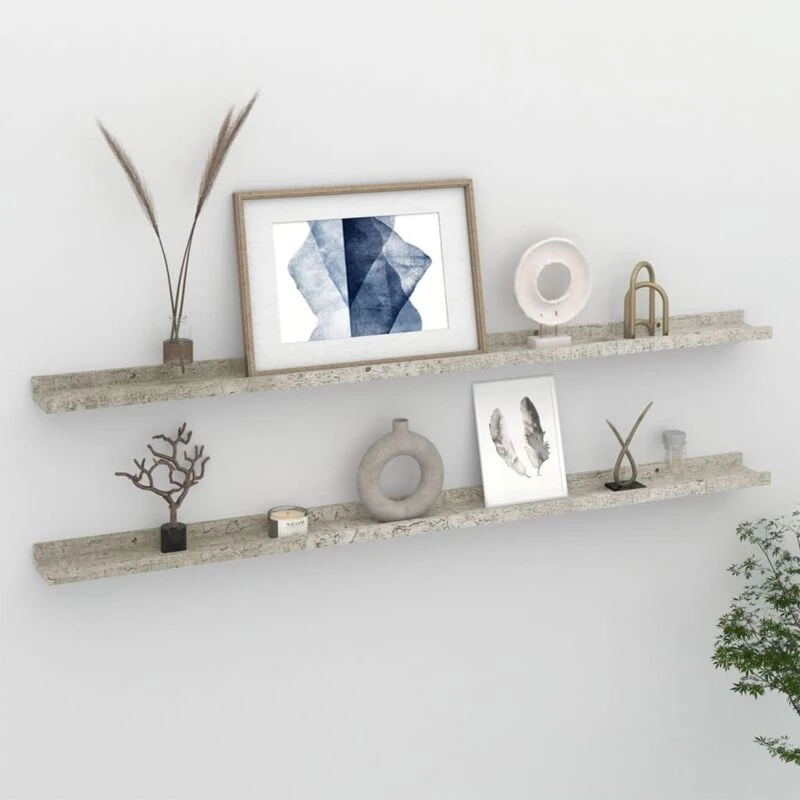 Image of VIDAXL Wall Shelves 2 pcs Concrete Grey 115x9x3cm vidaXL 8720286418048