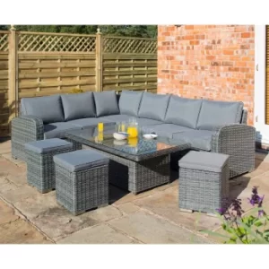 Image of Rowlinson Thornbury Rattan Corner Dining Set, Grey