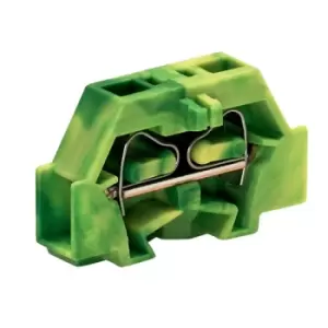 Image of Wago 261-307 2-Cndtr. Fixing Flange Terminal Block Green-yellow