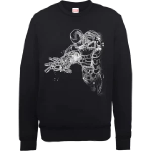 Image of Marvel Avengers Assemble Iron Man Mono Sketch Sweatshirt - Black