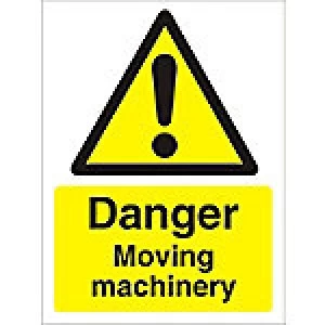 Image of Warning Sign Moving Machinery Plastic 40 x 30 cm