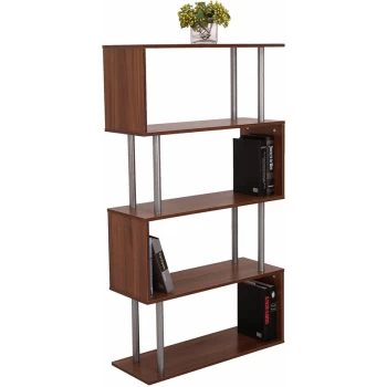 Image of 5 Shelf Storage Bookcase Wooden CD Book Case Unit Storage Shelves - Homcom