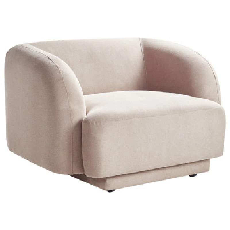 Image of Beliani Fabric Armchair Taupe Skjanes