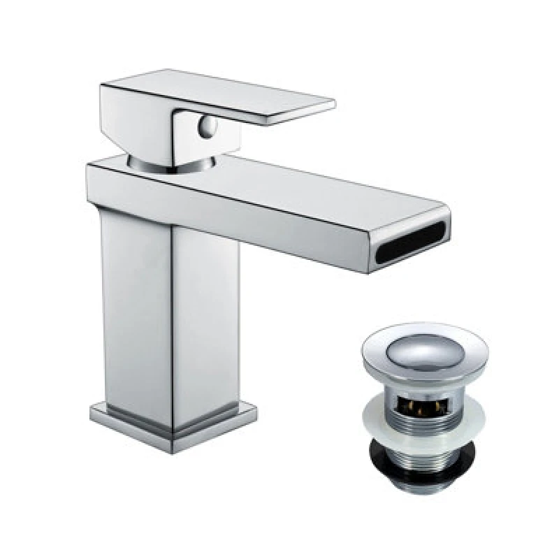 Image of Nes Home Saturn Square Waterfall Mono Basin Mixer Tap