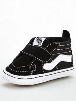 Image of Vans Sk8-hi Crib Shoes - Black/White, Size 2