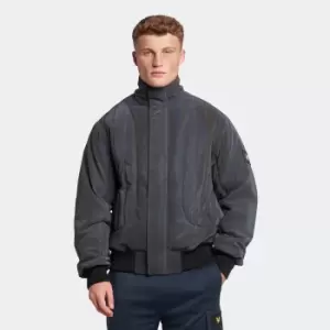 Image of Mens Casuals Iridescent Padded Bomber Jacket - Jet Black - S