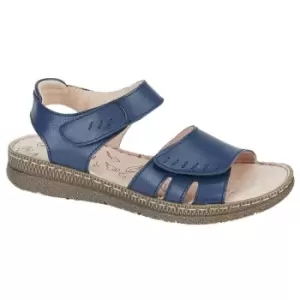Image of Boulevard Womens/Ladies Leather Sandals (8 UK) (Navy Blue)