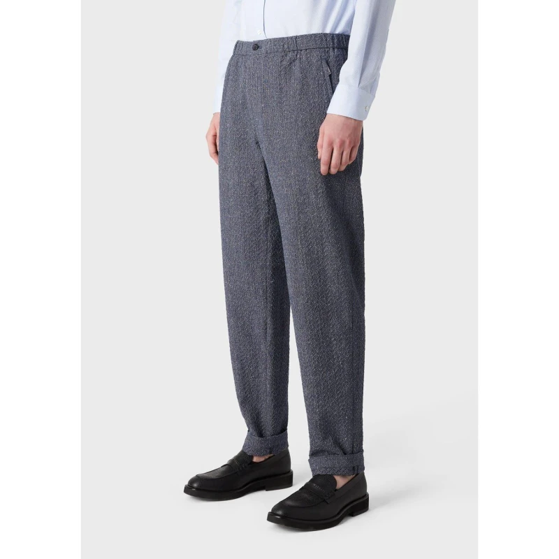 Image of Emporio Armani Trousers Straight Trousers 40R Blue 33443618390