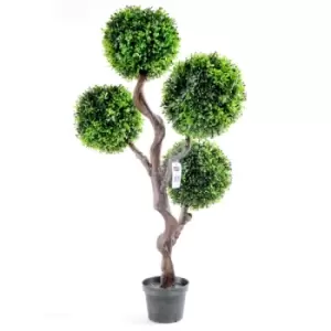 Image of Artificial Large 90cm UV Boxwood Topiay Tree
