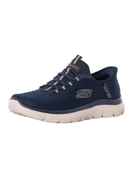 Image of Skechers Summits High Range Wide Fit Trainers Navy 6 UK