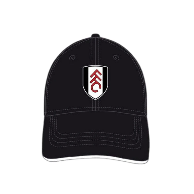 Image of Fulham FC Mens Super Core Crest Baseball Cap in Black Male One Size