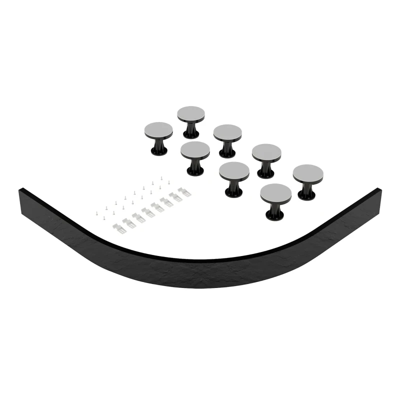 Image of Balterley Shower Tray Leg Set For Quadrant Offset Resin Trays Grey 1000mm 1200mm Grey