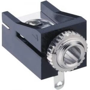 Image of 3.5mm audio jack Socket horizontal mount Number of pins 2 Mono Black Lumberg 1503 12