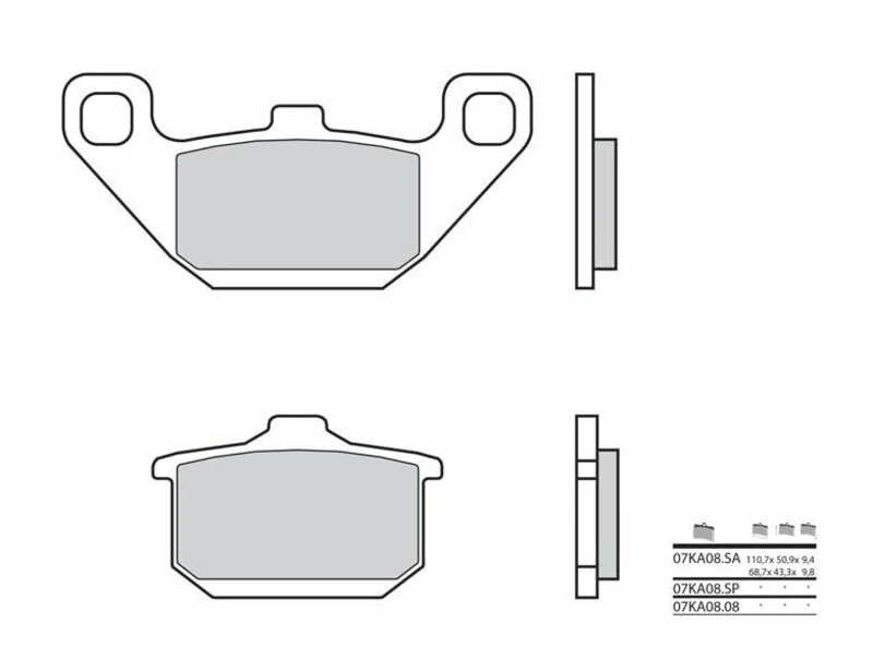 Image of Brembo S.p.A. Street Carbon Ceramic Brake pads - 07KA0808
