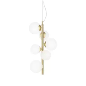 Image of Perlage 6 Light Globe Pendant Ceiling Light Brass