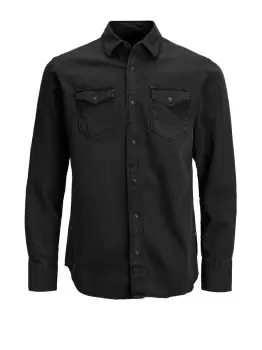 Image of JACK & JONES Denim Shirt Men Black