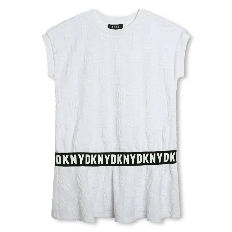 Image of DKNY Logo Dress Juniors - White White 4 - 5 Years