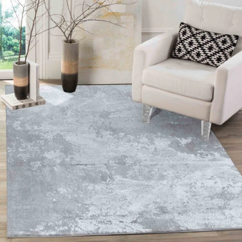 Image of Modern Abstract Sprayed Grunge Texture Area Rugs Grey 120X170 Cm