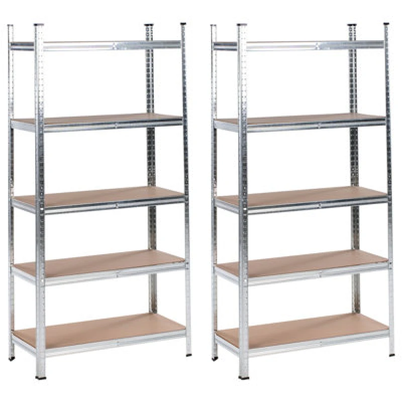Image of Beliani Set Of 2 Garage Shelves Xitta Metal 75cm 30 Cm Silver
