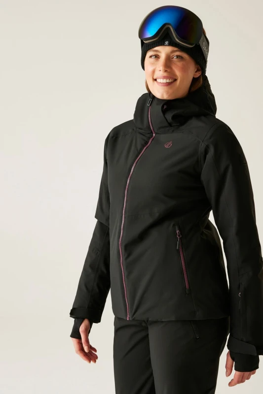 Image of Dare 2b Womens Flurry II Waterproof Ski Jacket in Jet Black Size: 14 Jet Black Female 14