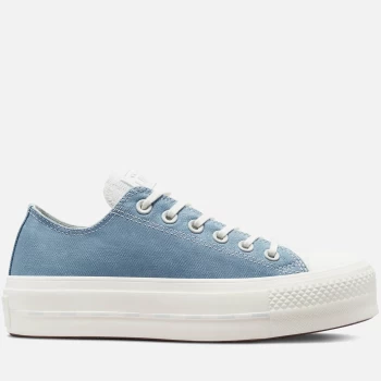 Image of Converse Womens Chuck Taylor All Star Lift Crafted Canvas Platform Trainers - Indigo Oxide - UK 7