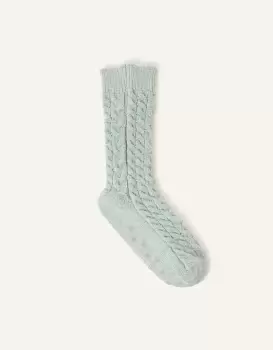 Image of Accessorize Cable Knit Chenille Slipper Socks
