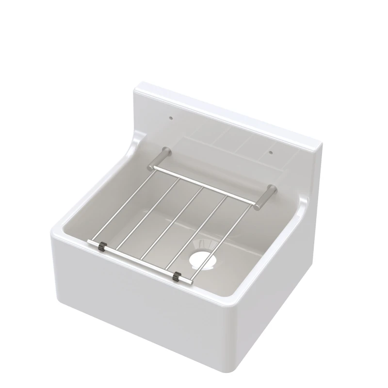 Image of Balterley White Single Bowl Cleaner Sink with Grill 455mm x 362mm x 396mm White